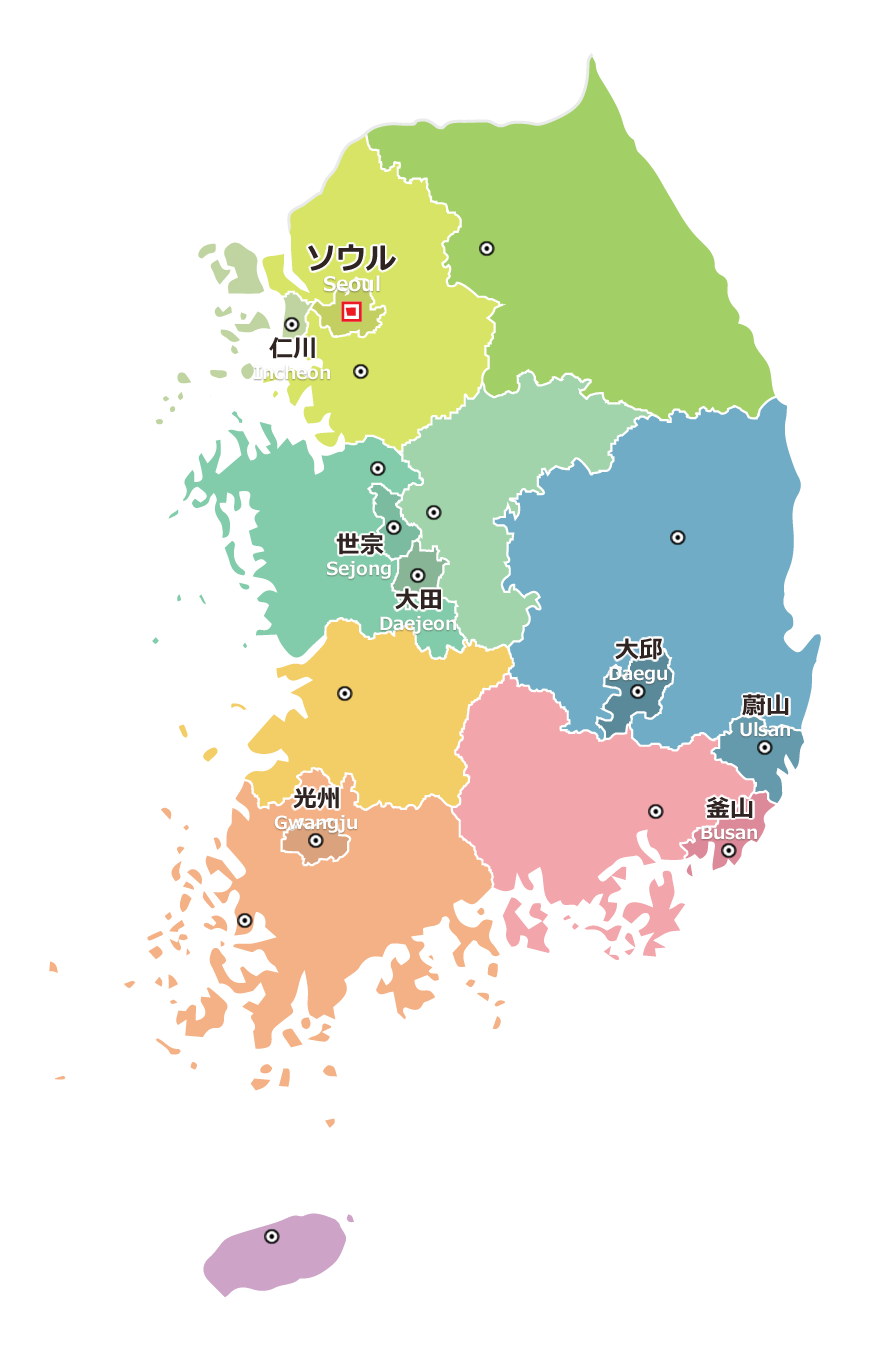 韓国（Korea）地図