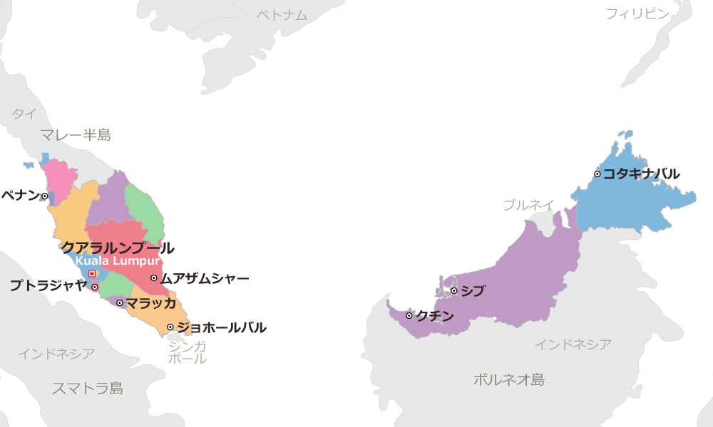 マレーシアの地図